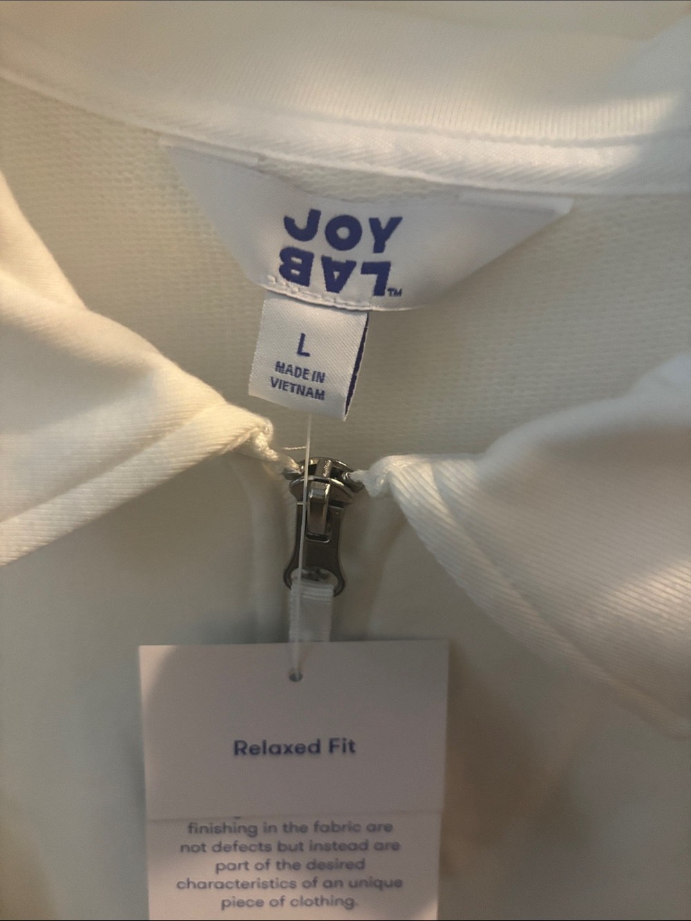 JoyLab White Half-Zip Collared Pullover Sweat Shirt - Picture 5 of 6